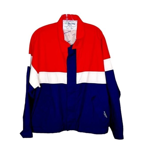 GORE-TEX Tourney Windbreaker Golf Jacket Coat Waterproof Red Blue VINTAGE MEDIUM - Picture 1 of 16